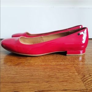 NWOT Red Calvin Klein Round Toe Flats